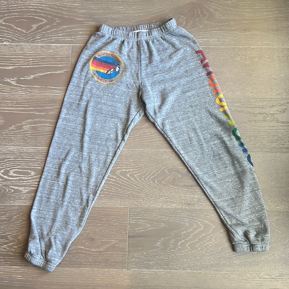 Aviator Nation logo grey sweatpants size XS